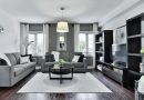 gray and white living room set